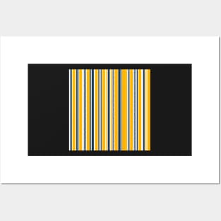 Yellow and navy stripes Posters and Art